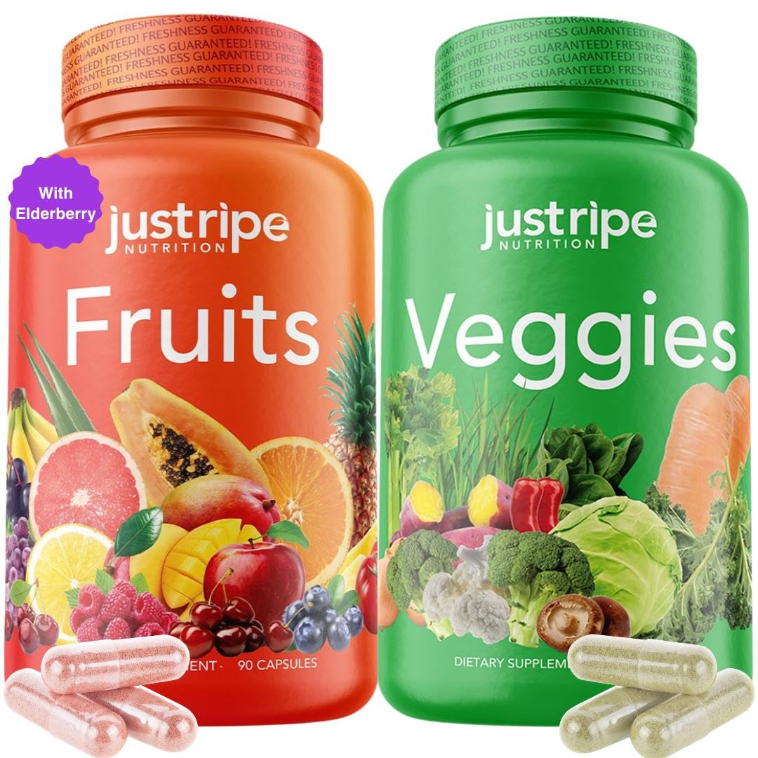 Paquet de 180 capsules de complément alimentaire Fruits et Légumes Just Ripe Nutrition