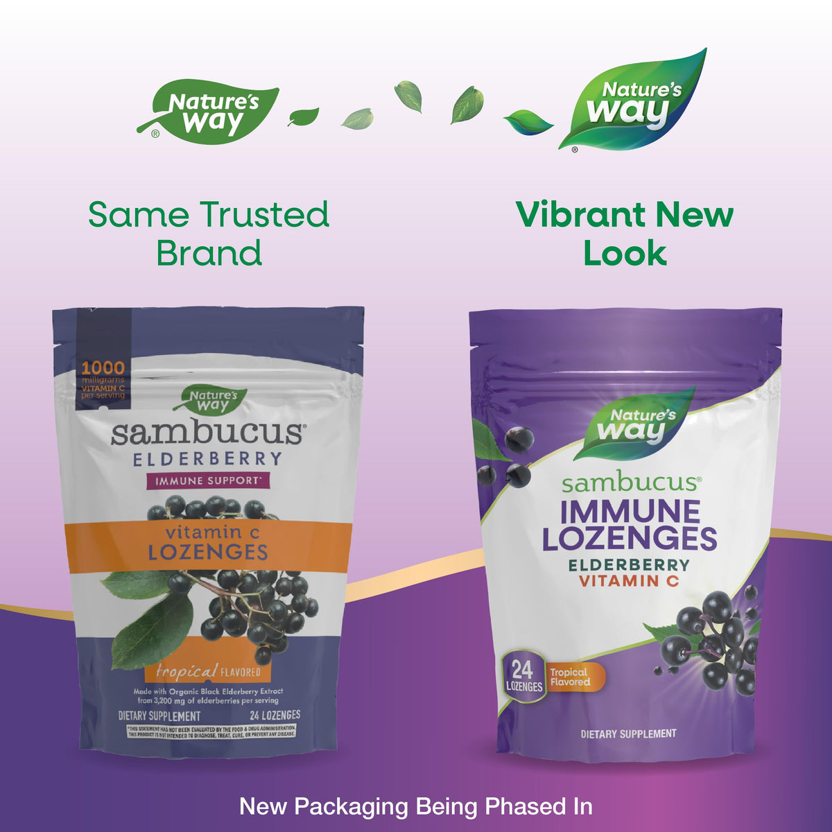 Paquet de 3 bonbons Sambucus Nature's Way, 1000 mg de Vitamine C