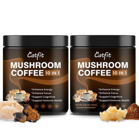 Paquet de café instantané aux champignons Catfit 160g, vue de face