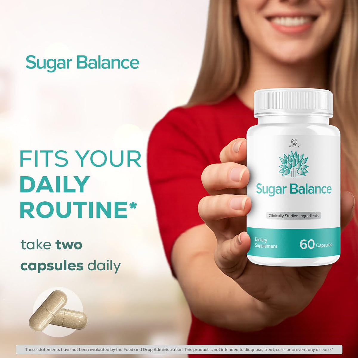 Paquet de Capsules SugarBalance OVICIA vue supérieure