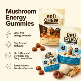 Paquet de Chewables BruChew avec 5 gommes visibles