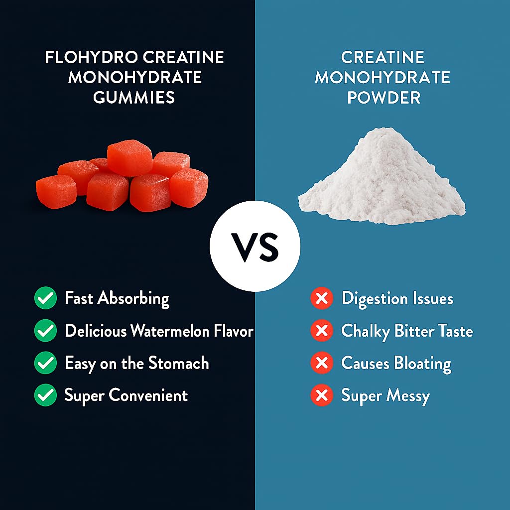 Paquet de FloHydro Gummies de Créatine sur une table