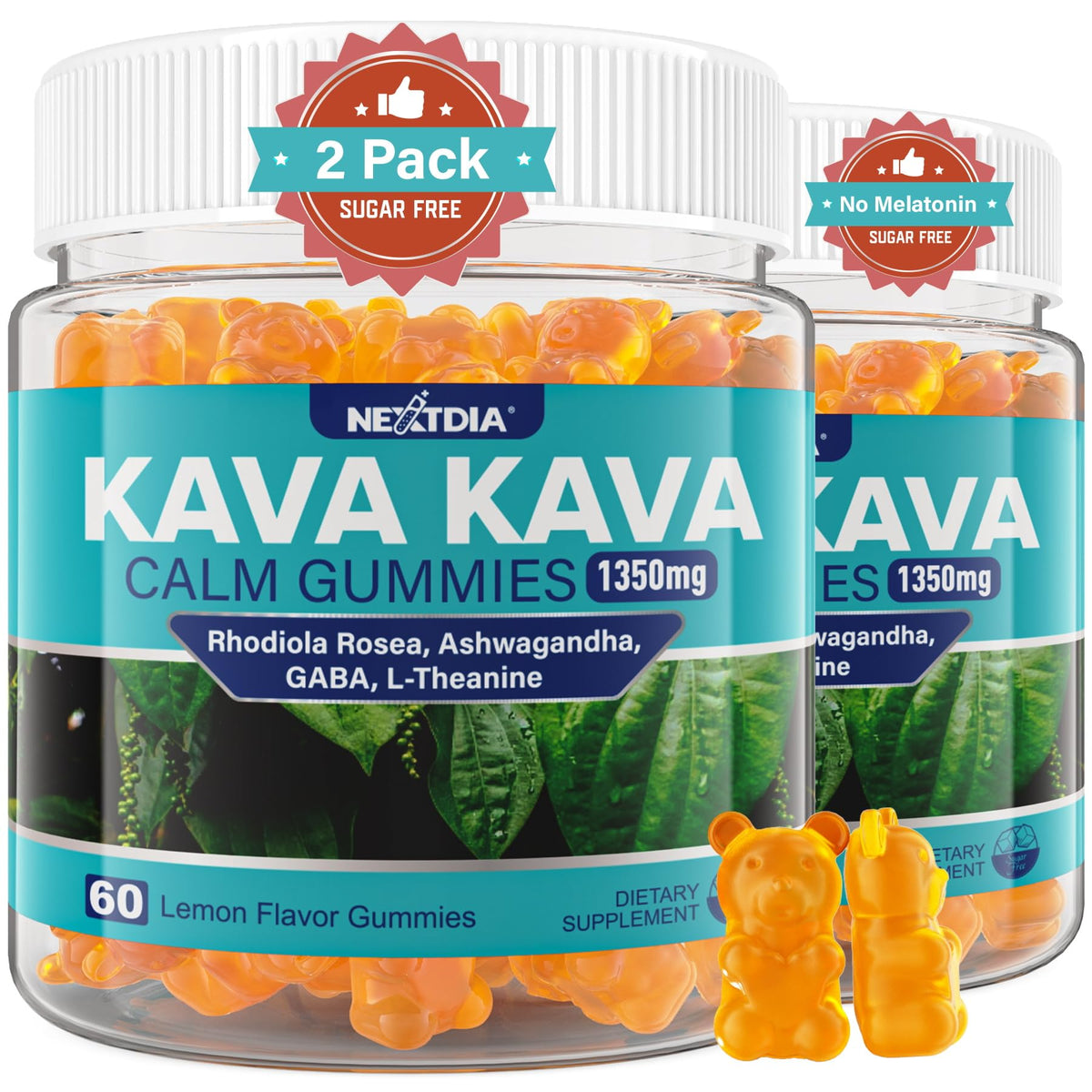 Paquet de gummies Kava Kava Nextdia 2Pack avec ingrédients naturels