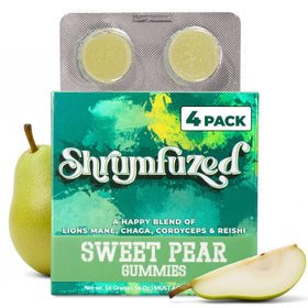 Paquet de gummies Shrumfuzed saveur poire, contenant 4 unités