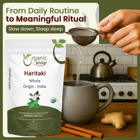Paquet de Haritaki Entier Organic Way sur une table