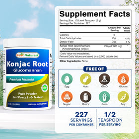 Paquet de Konjac Glucomannan avec étiquette détaillée