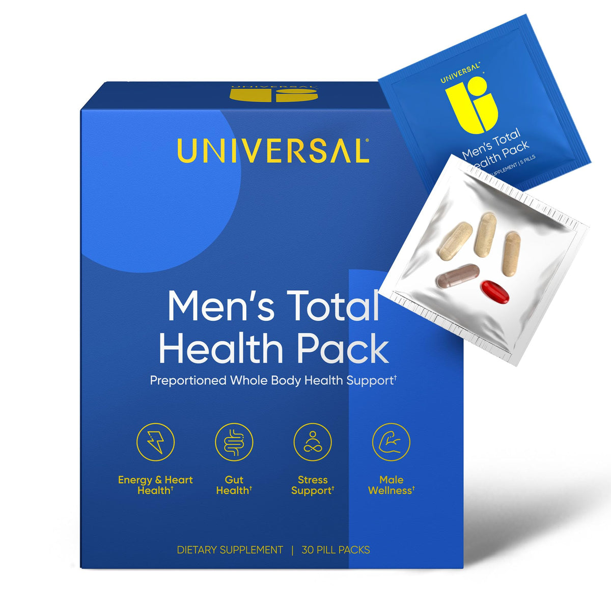 Paquet de Multivitamines Total Health Homme Universal U avec 5 capsules