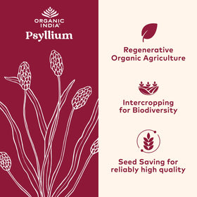 Paquet de poudre de psyllium bio ORGANIC INDIA, étiquette visible