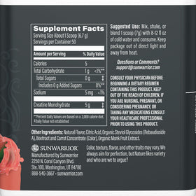 Paquet de Sunwarrior Créatine Monohydrate 422g vue de dos
