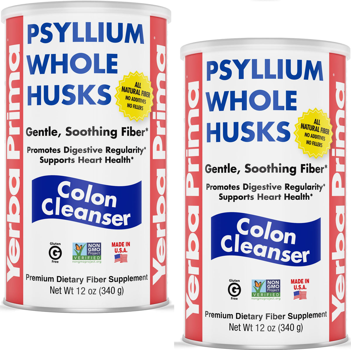 Paquet de Yerba Prima Psyllium Coques Entières 12 oz vue de face