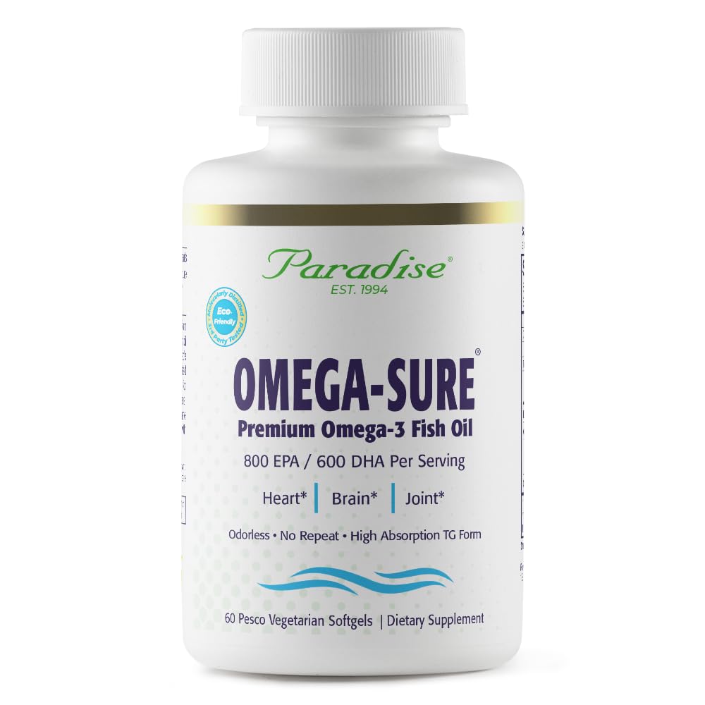 Paradise Herbs Omega-Sure 60 gélules végétales, vue de face