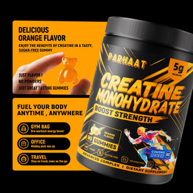 Parhaat Gummy de Créatine Monohydrate gummies orange avec étiquette