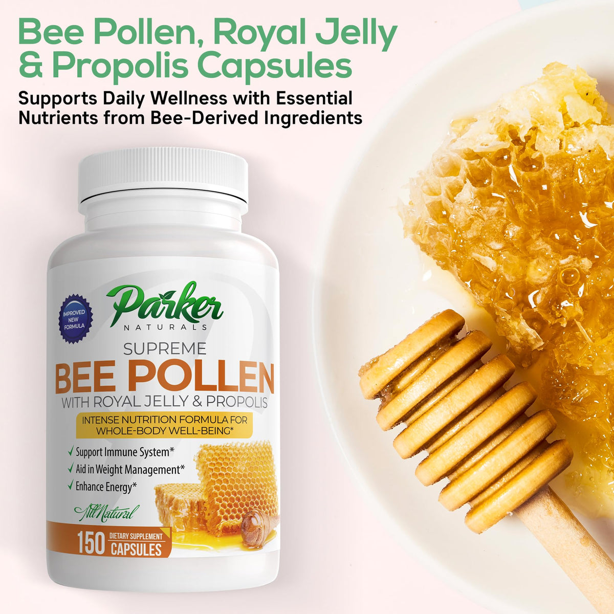 Parker Naturals capsules de gelée royale et propolis