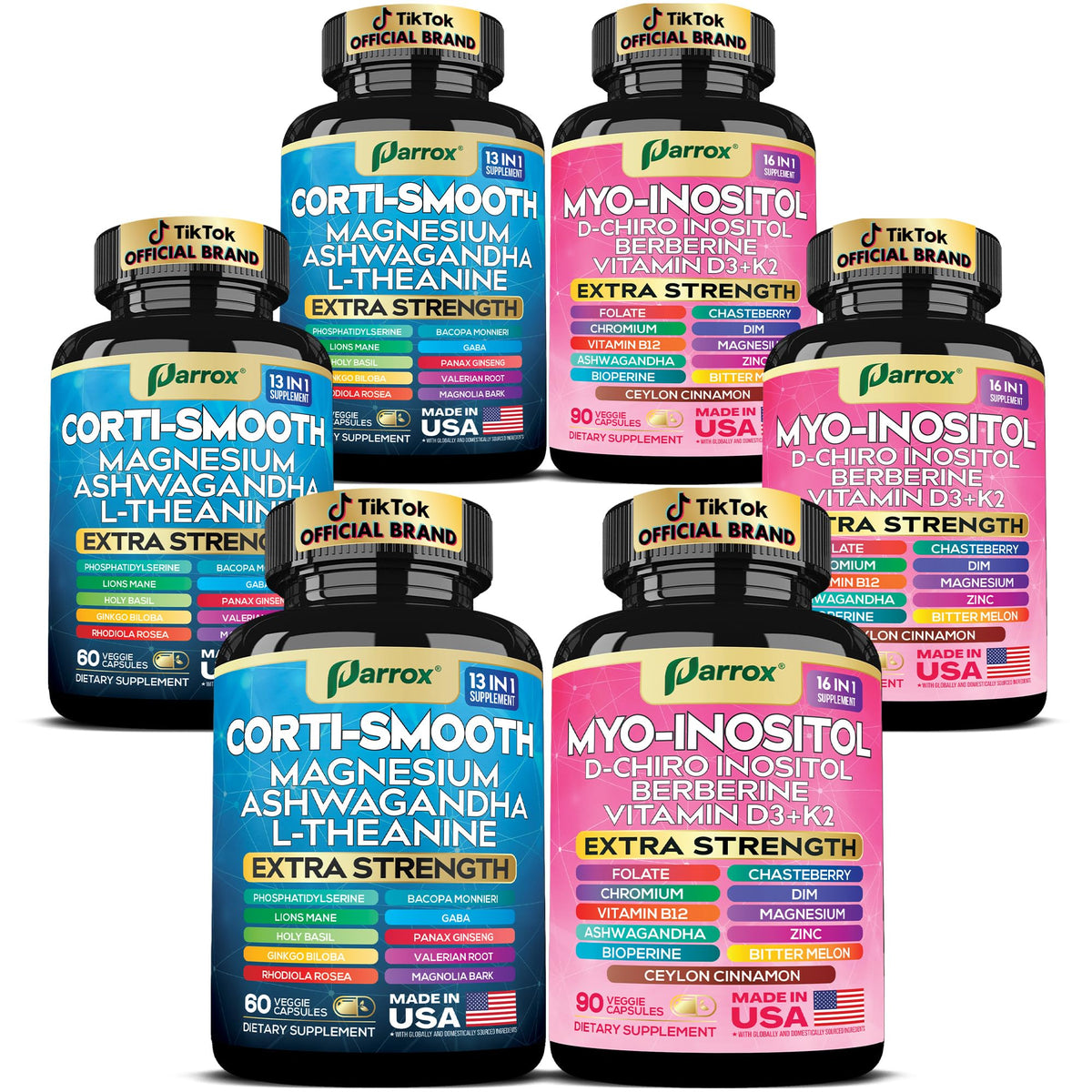 Parrox Bundle Soothe & Smooth, 3 Pack de compléments alimentaires
