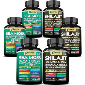 Parrox Bundle Vitalité 3 Pack avec Shilajit et Mousse de Mer