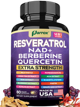 Parrox Complément Alimentaire Resvératrol 14-en-1 boîte avant vue