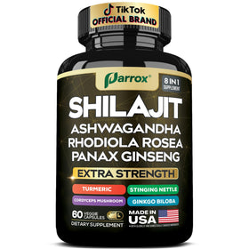 Parrox Complément Alimentaire Shilajit 8-en-1 60 Capsules vue de face