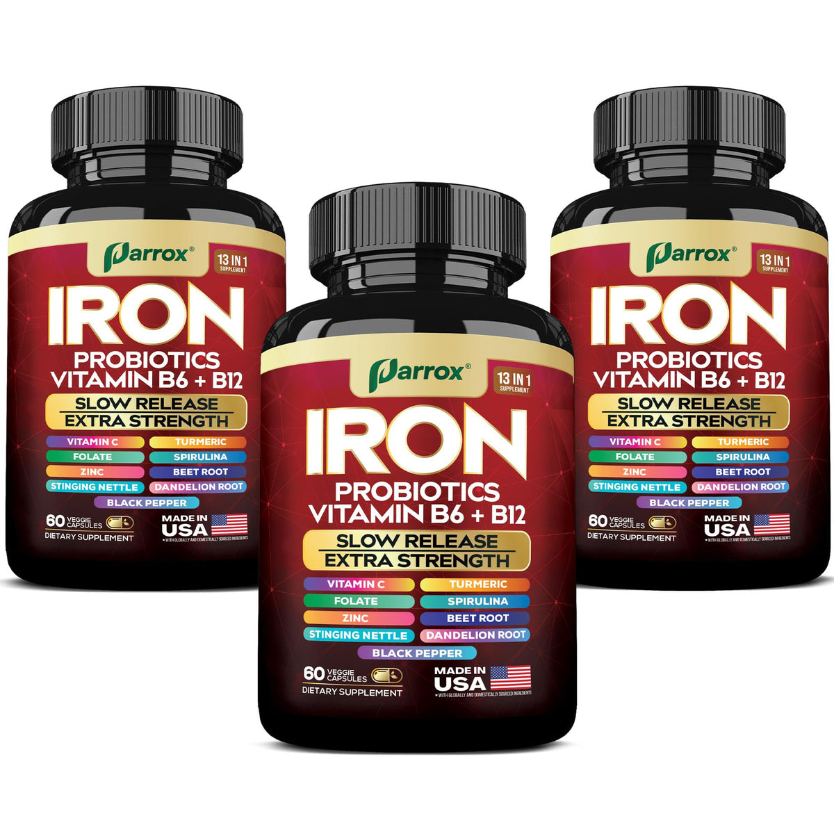 Parrox Fer Bisglycinate 60 Capsules vue avant