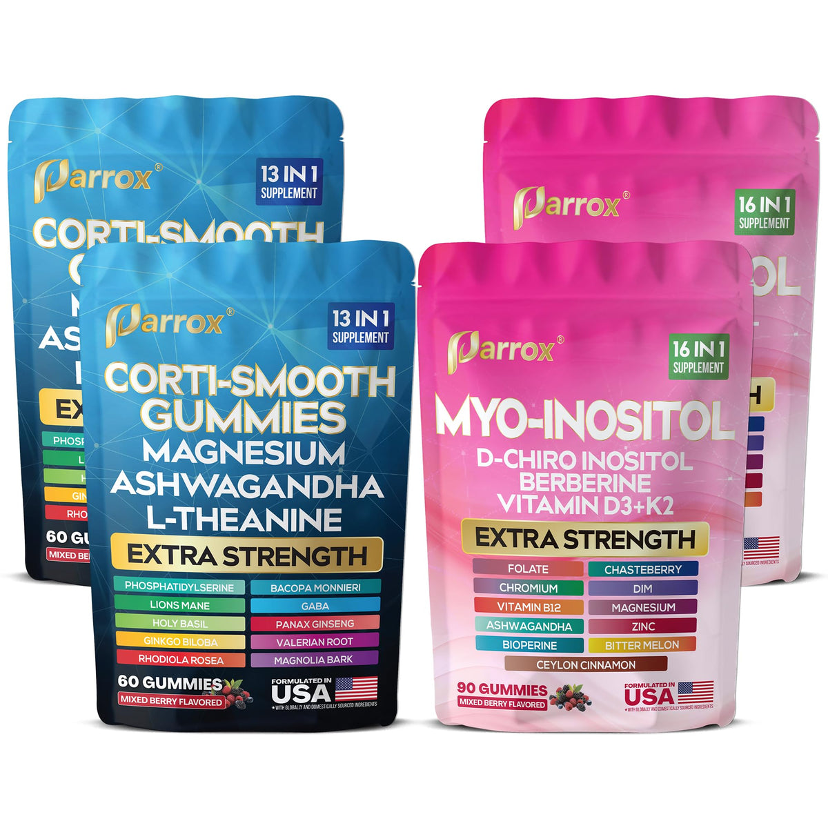 Parrox Gummies Cortisol & Myo-Inositol pack avec 150 gummies