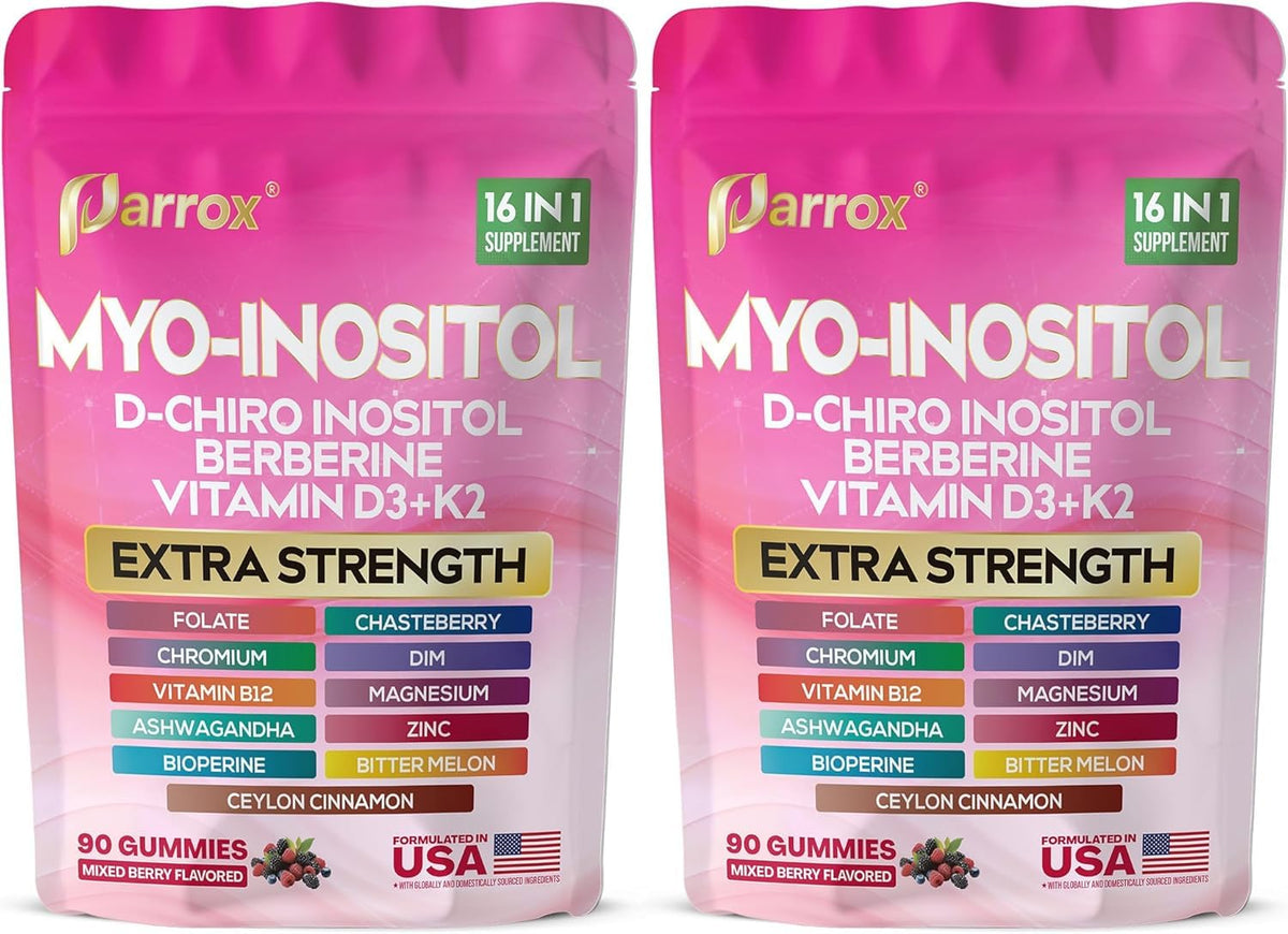 Parrox Gummies Myo-Inositol & D-Chiro Inositol 90 unités vue de face