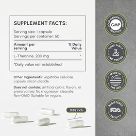 partiQlar L-Theanine 200mg 60 capsules emballage