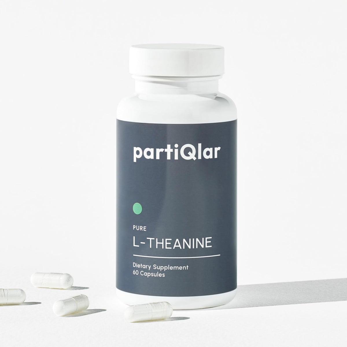partiQlar L-Theanine 200mg 60 capsules vue de face