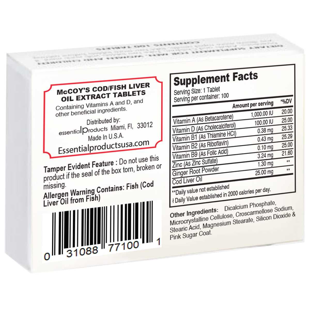 Pastillas McCoy Huile de Poisson 40 Capsules avec emballage