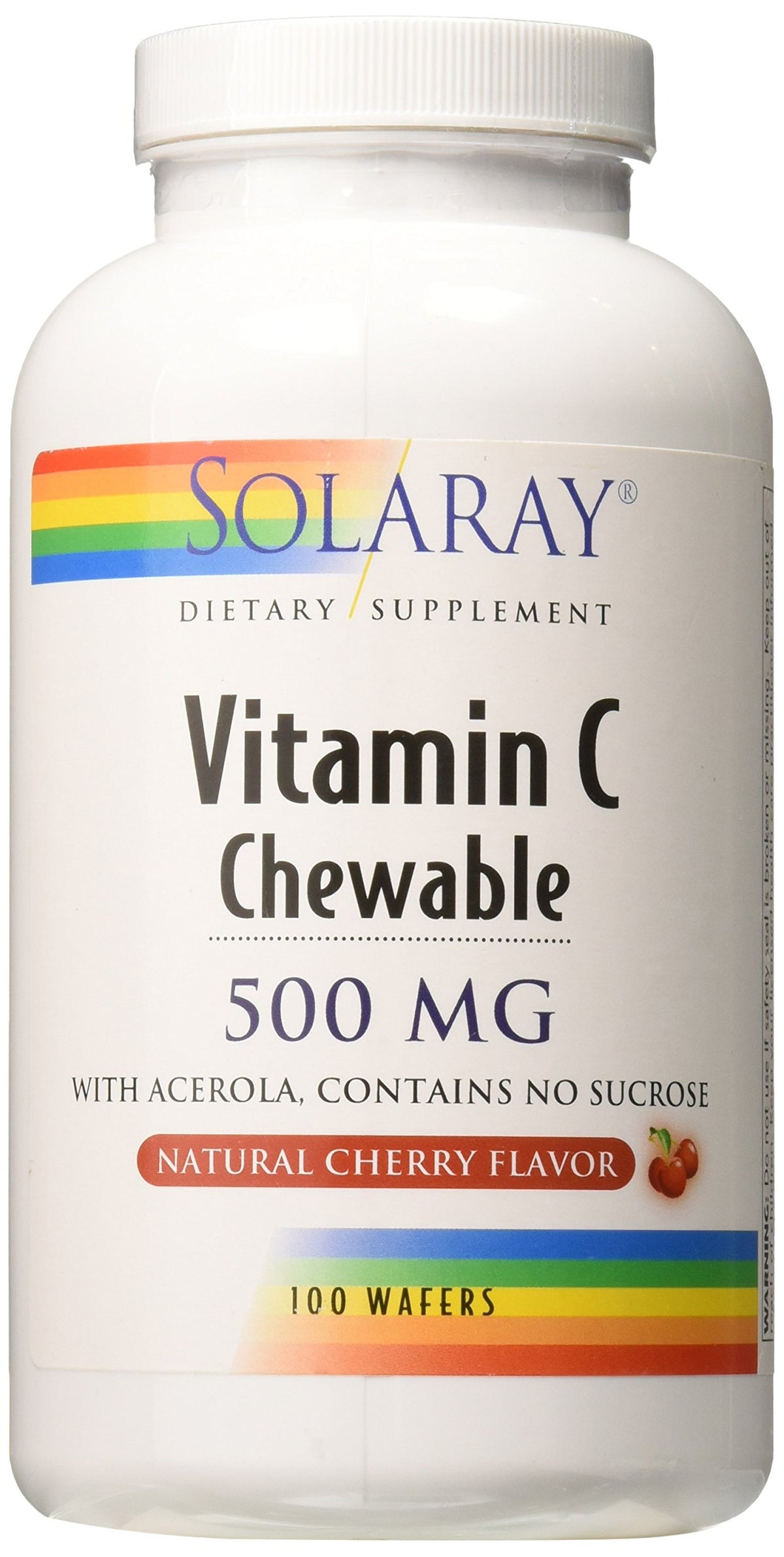 Pastilles à mâcher Vitamine C SOLARAY 500 mg dans une main