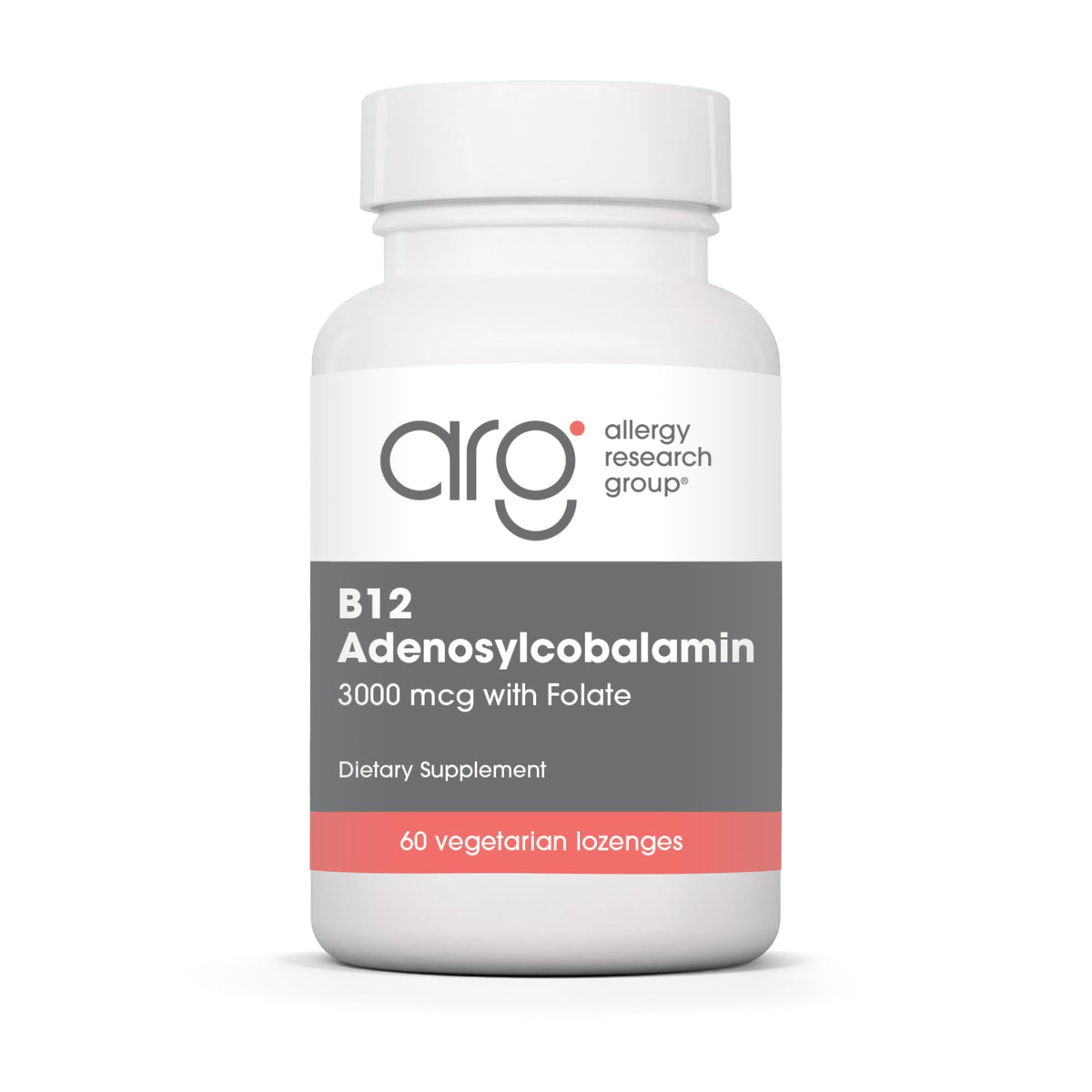 Pastilles B12 Adenosylcobalamin d'Allergy Research Group, emballage avant