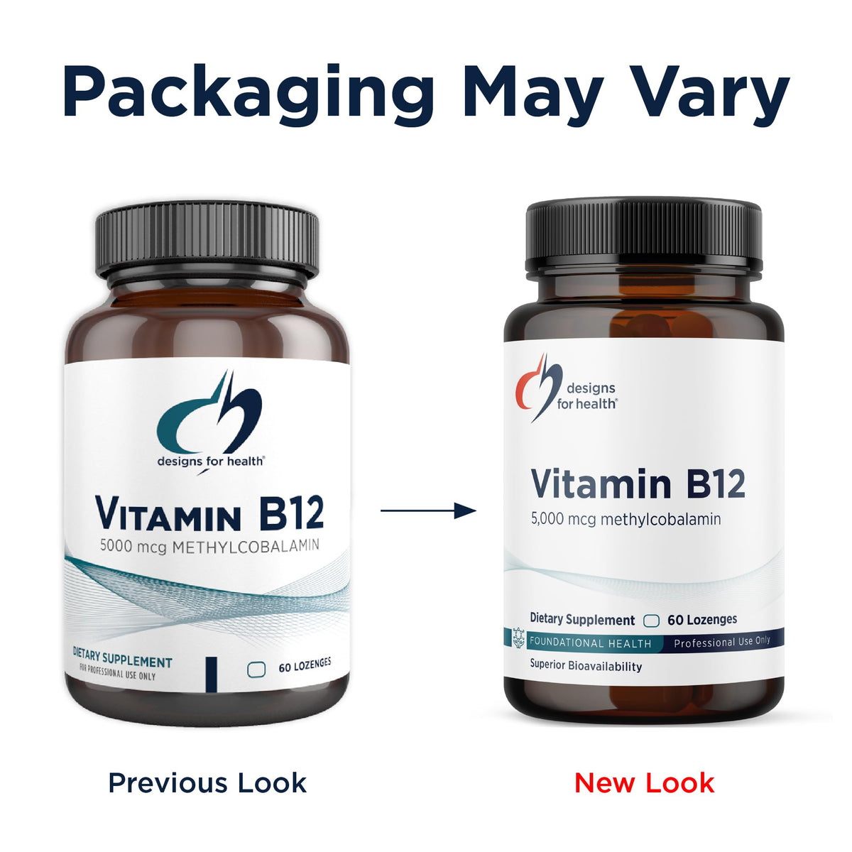 Pastilles B12 Designs for Health avec emballage ouvert