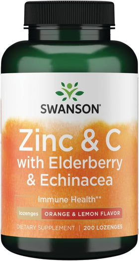 Pastilles de zinc et vitamine C Swanson 275g, vue de face