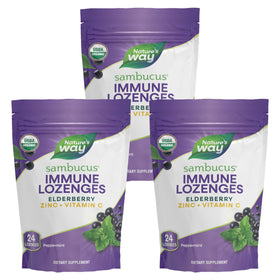 Pastilles Sambucus Zinc Nature's Way boîtier avant avec 24 pastilles