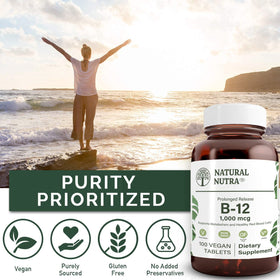 Pastilles sublinguales Methyl B12 de Natural Nutra, présentation