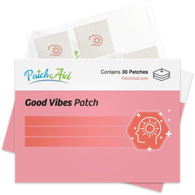 Patch Aid Patch Good Vibes vue avant avec dimensions de l'emballage