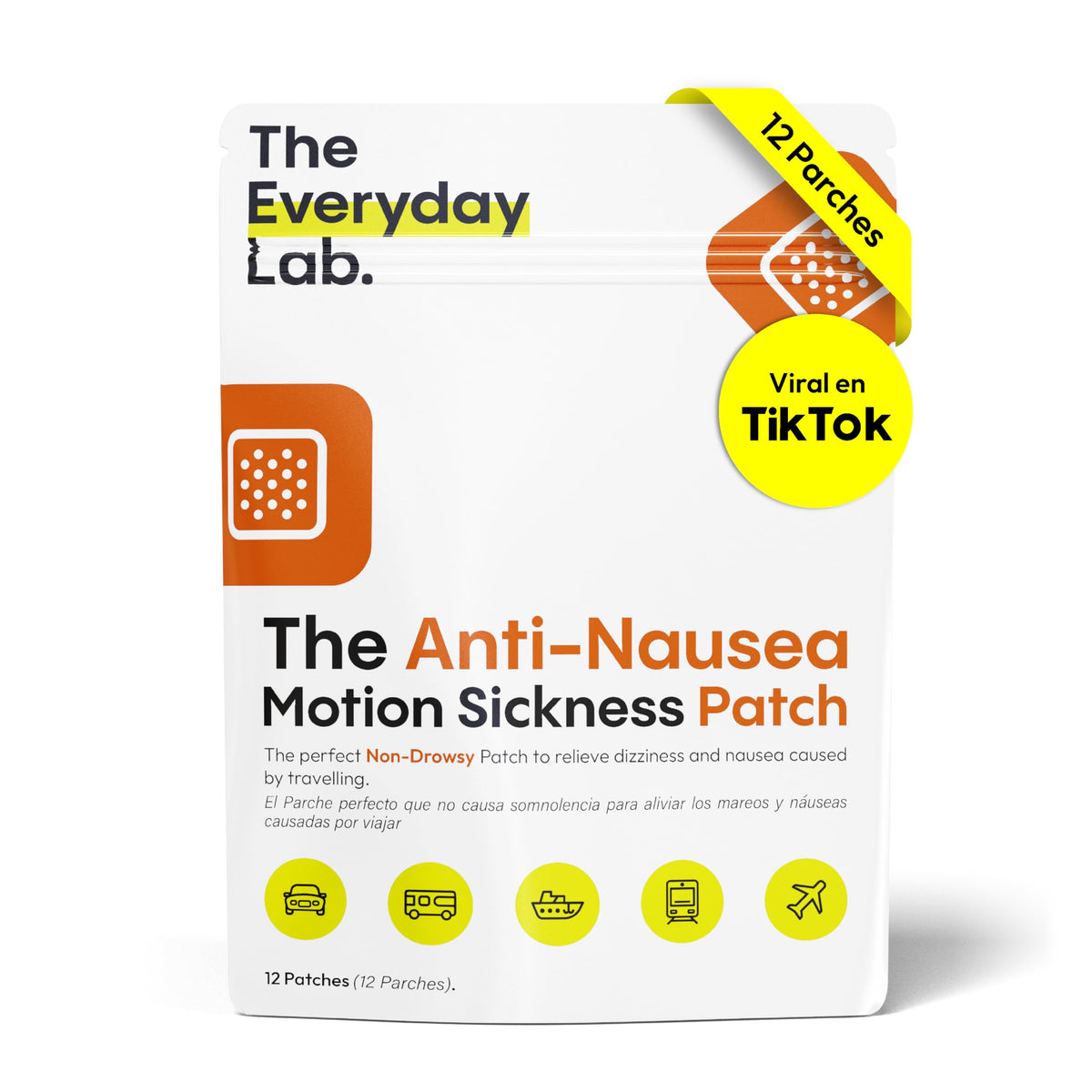 Patch anti-nausée THE EVERYDAY LAB vue de face avec emballage