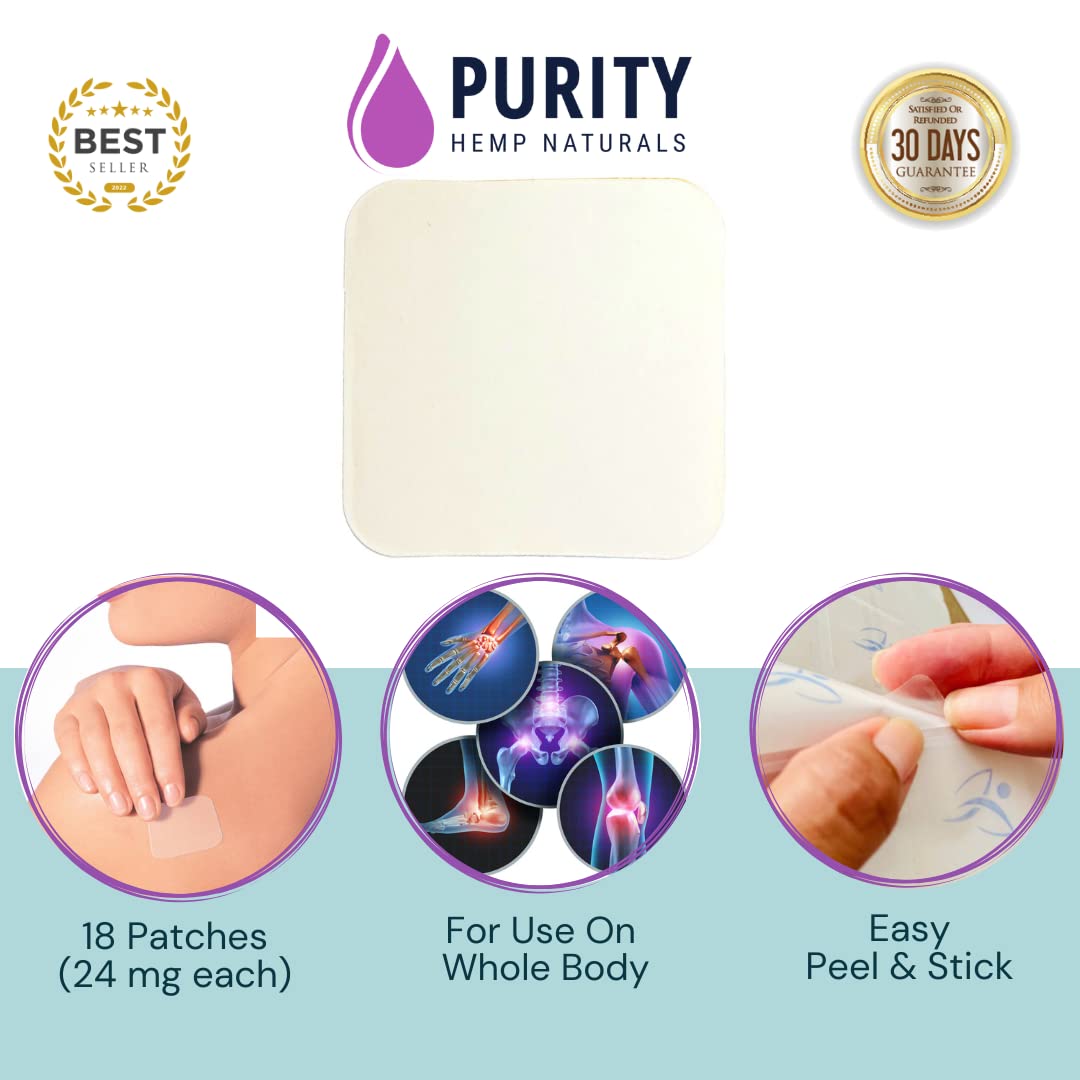 Patch au chanvre Purity Hemp Naturals affiché sur un fond neutre
