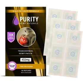 Patch au chanvre Purity Hemp Naturals vue avant, boîte de 18 unités