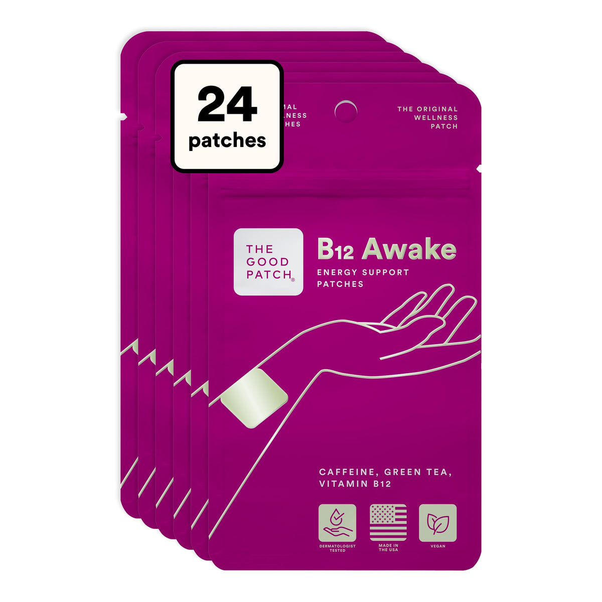 Patch B12 Awake Énergie de The Good Patch avant et arrière