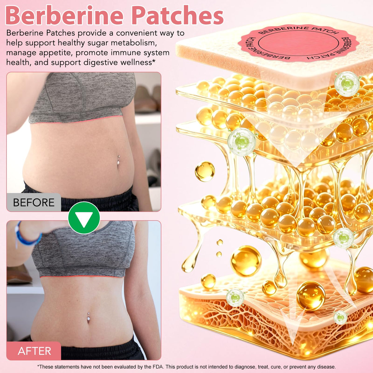 Patch de berbérine HuaangMaox application sur peau propre