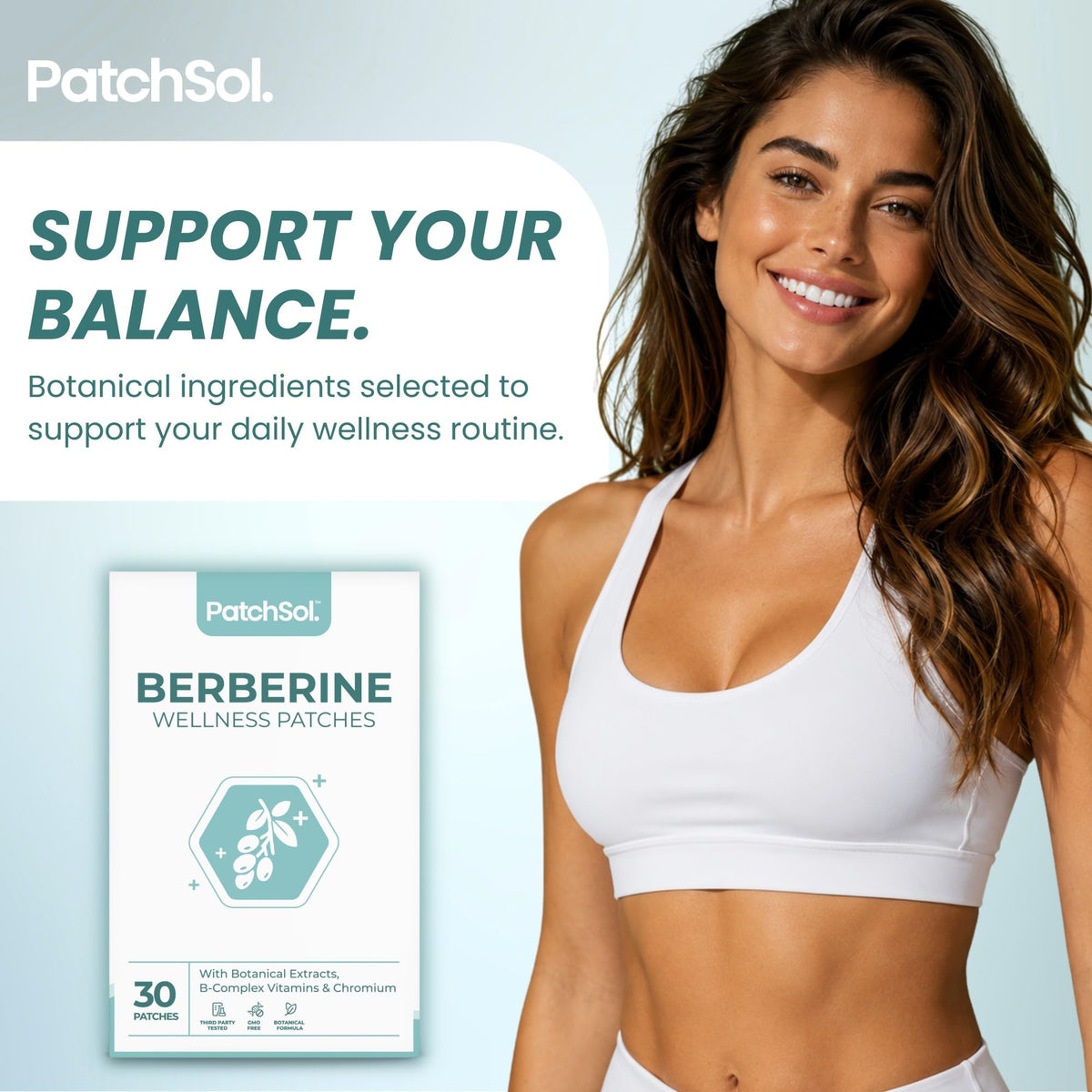 Patch de Berbérine PatchSol appliqué sur la peau