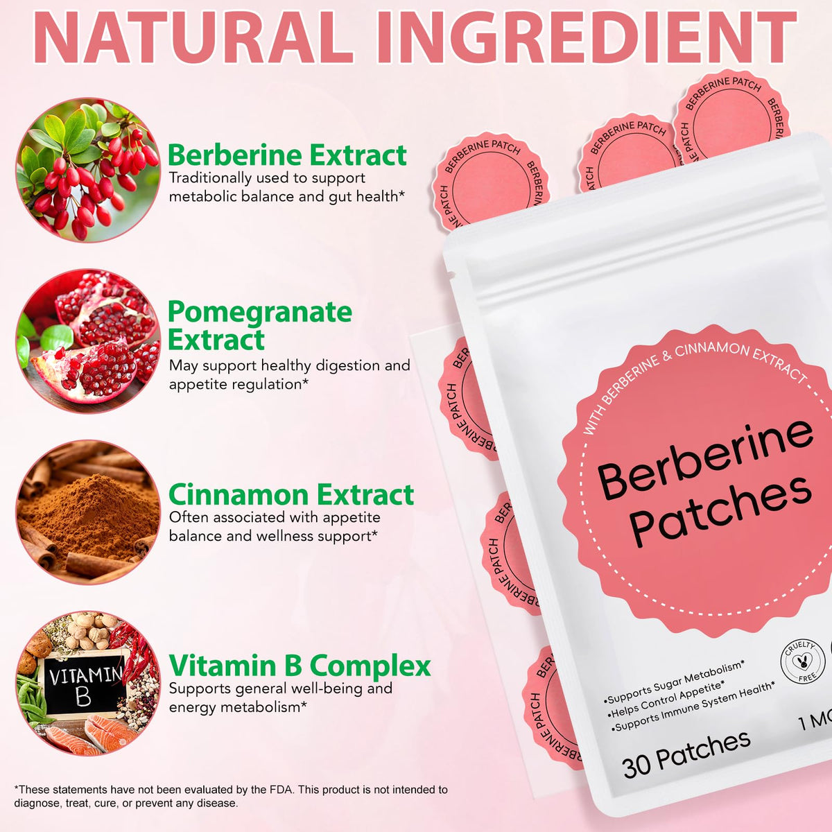 Patch de berbérine XCTTDXEH sur peau propre