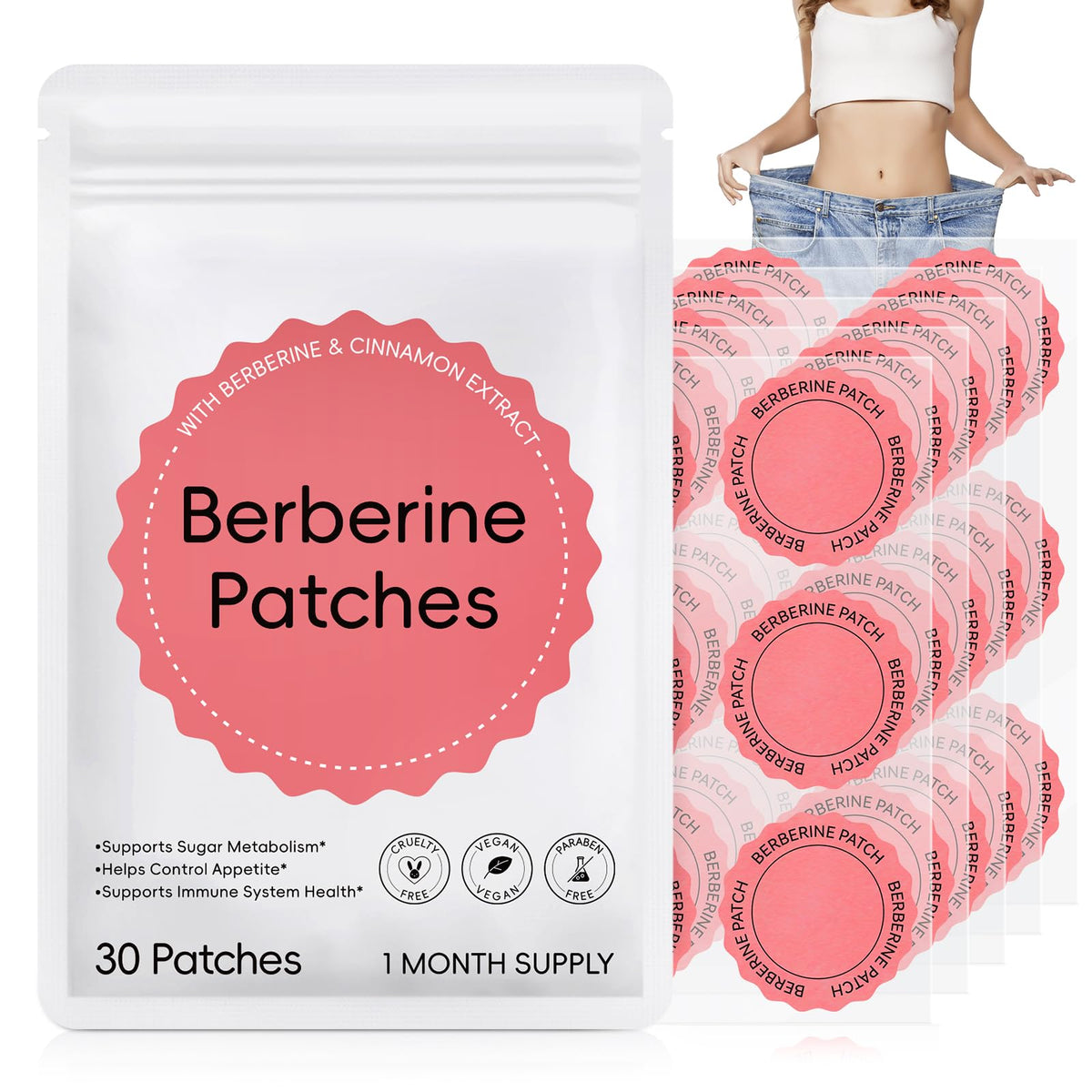 Patch de berbérine XCTTDXEH vue de face avec emballage