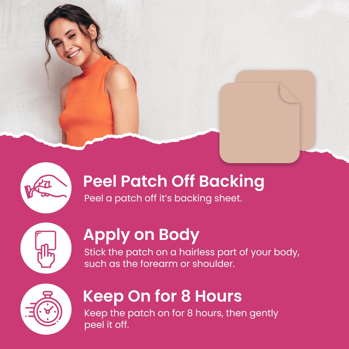 Patch de Garcinia Cambogia VIORY appliqué sur la peau