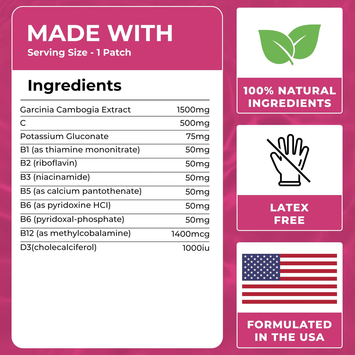 Patch de Garcinia Cambogia VIORY retiré de l'emballage