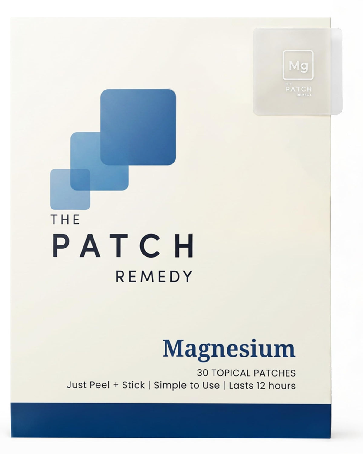Patch de Magnésium Glycinate de The Patch Remedy vue avant avec emballage