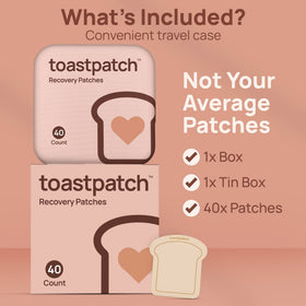 Patch de récupération toastpatch appliqué sur la peau