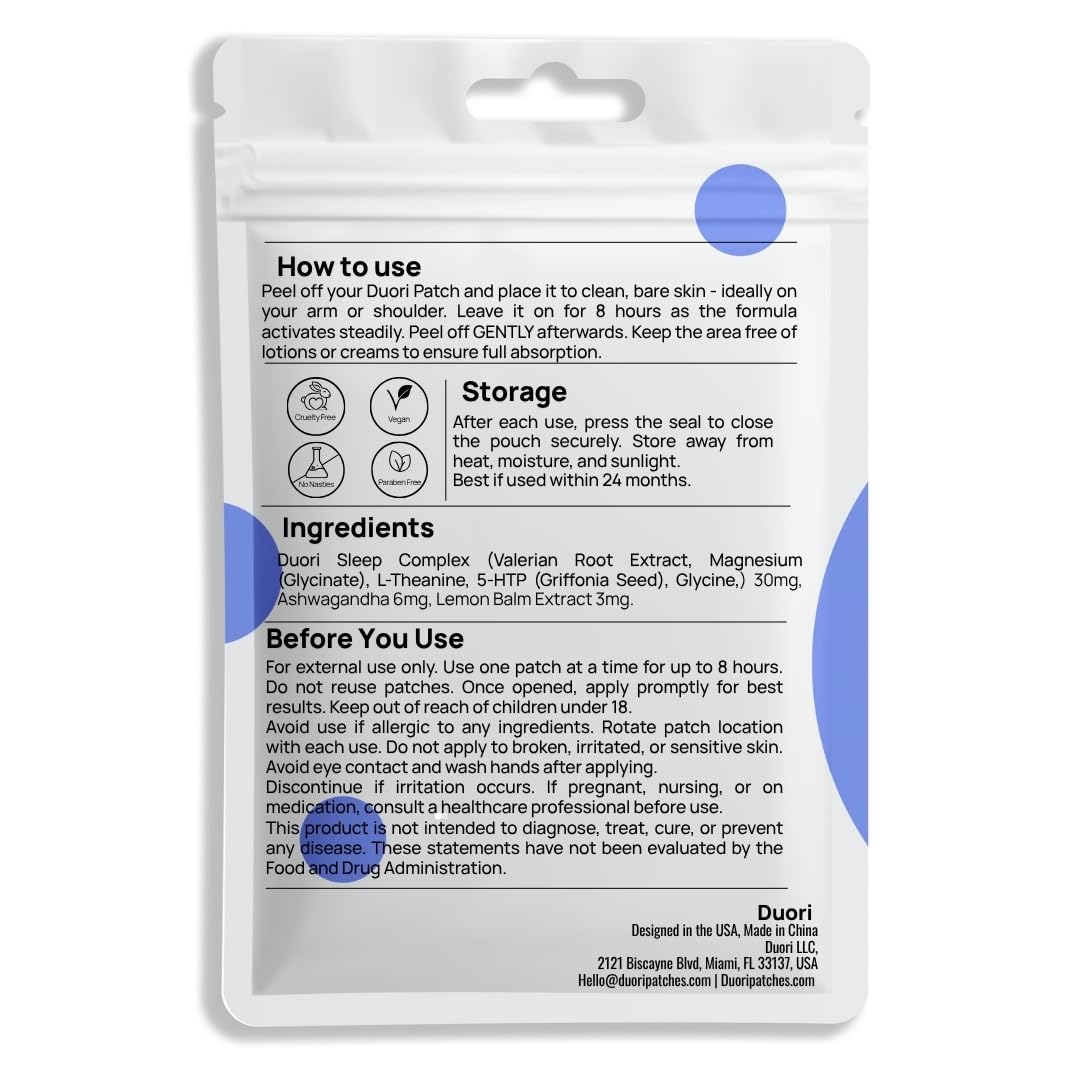 Patch de sommeil DUORI sur fond blanc