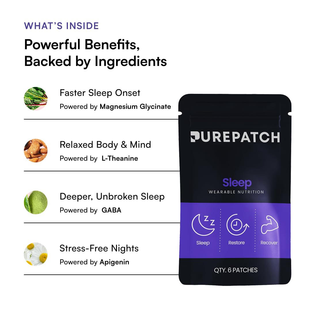 Patch de sommeil Pure Patch appliqué sur la peau