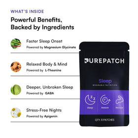 Patch de sommeil Pure Patch appliqué sur la peau
