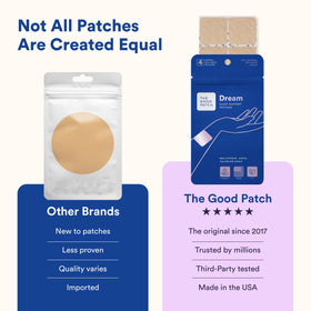 Patch de sommeil The Good Patch sur un lit